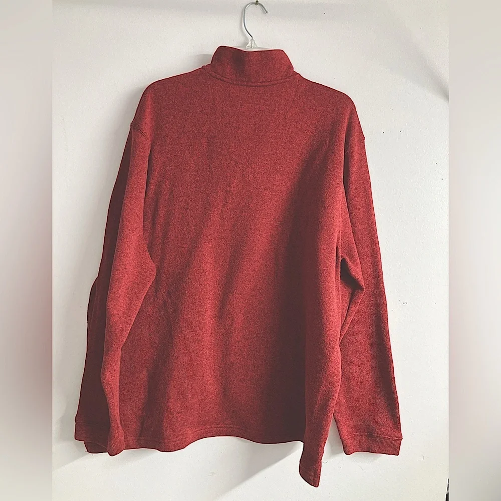 Men’s Pullover Sweater, XXL, Rust, Quarter Zipper, Haggar in Motion